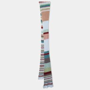 Missoni Multicolor Striped Lurex Rib Knit Stole