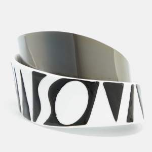 Missoni Monochrome Logo Resin Gunmetal Tone Cuff Bracelet
