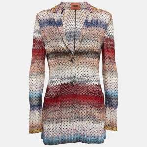 Pre Owned Missoni Multicolor Chevron Knit Long Shirt M