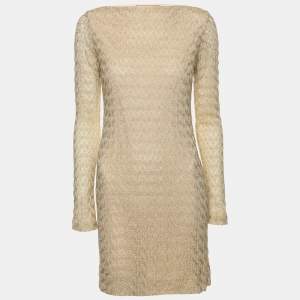 Missoni Beige Lurex Lace Midi Dress S