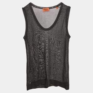 Pre Owned Missoni Black Lurex Knit Tank Top L