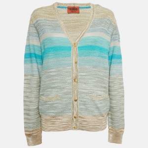Missoni Multicolor Patterned Knit Cardigan L