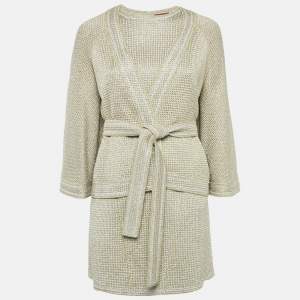 Missoni Metallic Lurex Knit Mini Dress and Cape Set S