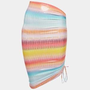 Missoni Multicolor Chevron Print Ruche Tie-Up Skirt S