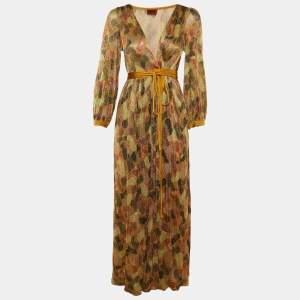 Missoni Multicolor Lurex Knit Wrap Dress S