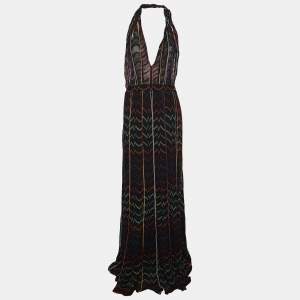 Missoni Multicolor Rayon Blend Knit Halter Dress L