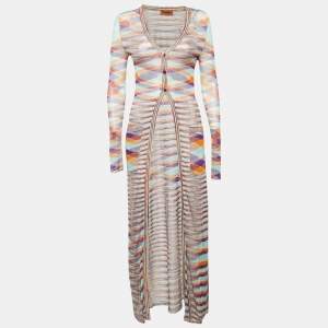 Missoni Multicolor Knit Button Front Long Cardigan S