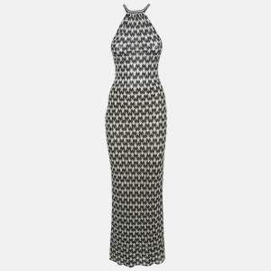 Missoni Black Patterned Knit Halter Neck Maxi Dress S