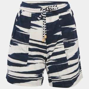 Missoni Blue/White Patterned Knit Drawstring Short XL