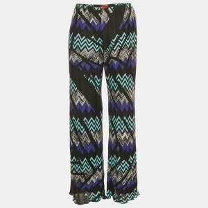 Pre Owned Missoni Multicolor Patterned Knit Parallel Pants M