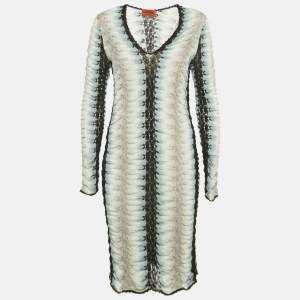 Missoni Blue Textured Knit Short Dress L