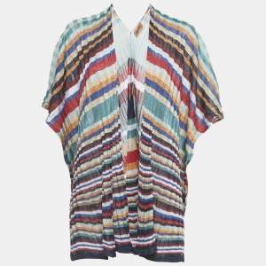 مملوكة مسبقًا Missoni Multicolor Lurex Knit Poncho One Size 