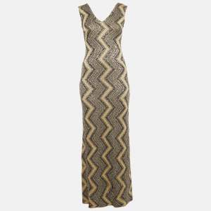 Pre Owned Missoni Multicolor Sequinned Lurex Knit Sleeveless Dress S