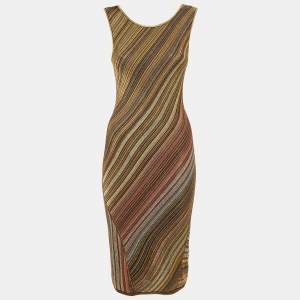 Pre Owned Missoni Multicolor Patterned Lurex Knit Midi Dress S