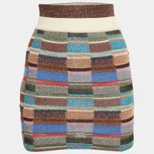 Pre Owned Missoni Multicolor Lurex Knit Mini Skirt S