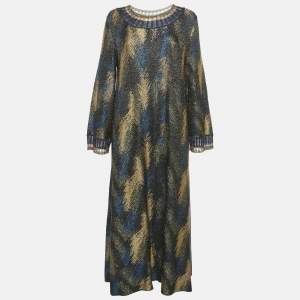 Pre Owned Missoni Multicolor Lurex Knit Maxi Dress M