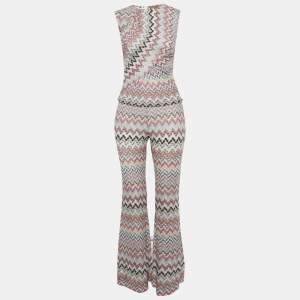 مملوكة مسبقًا Missoni Multicolour Zig Zag Lurex Knit Top & Pants Set S