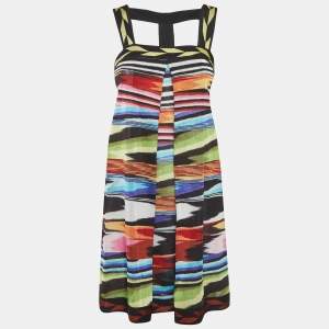 Pre Owned Missoni Multicolour Stripe Knit Strappy Mini Dress S
