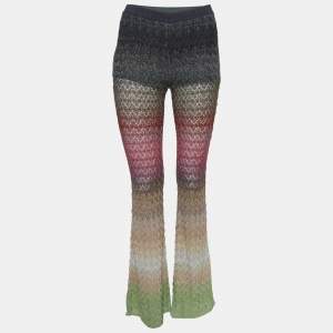 Pre Owned Missoni Multicolor Lurex Knit Flared Pants XS