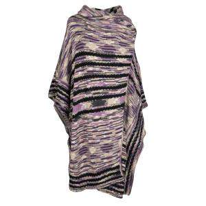 Pre Owned Missoni Multicolor Chunky Knit Oversized Cashmere and Wool Poncho M