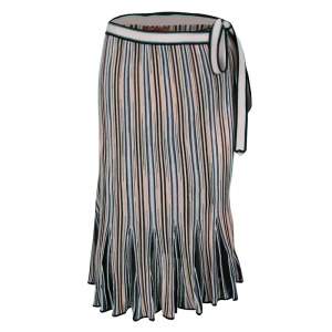 Pre Owned Missoni Multicolor Striped Knit Wrap Skirt M