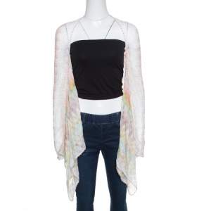 Pre Owned Missoni Multicolor Perforated Patterned Knit Front Open Cardigan S