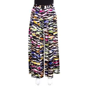 Missoni Multicolor Abstract Printed Silk Wide Leg Pants M