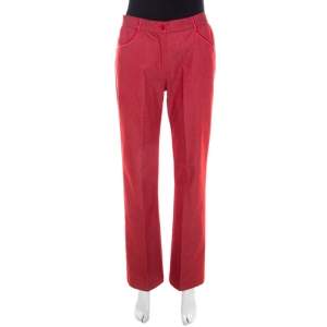 Pre Owned M Missoni Red Cotton Denim Wide Legged Jeans M 
