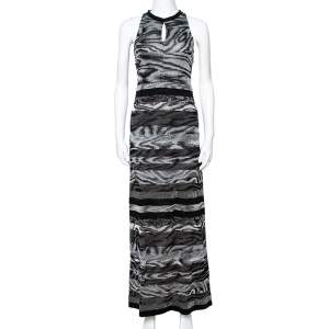 Pre Owned Missoni Monochrome Lurex Knit Sleeveless Maxi Dress S