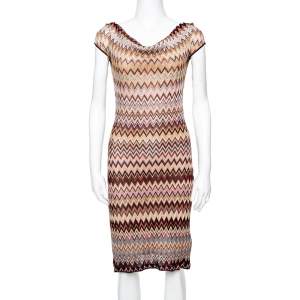 �فستان ميزوني مجسم تريكو متعرج لوريكس متعدد الألوان مقاس وسط (ميديوم)