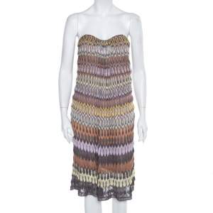 Pre Owned Missoni Multicolor Knit Strapless Shift Dress S