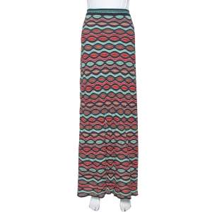 Pre Owned M Missoni Multicolor Wave Knit Maxi Skirt M