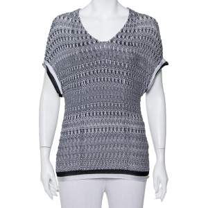 Pre Owned Missoni Monochrome Knit Top L