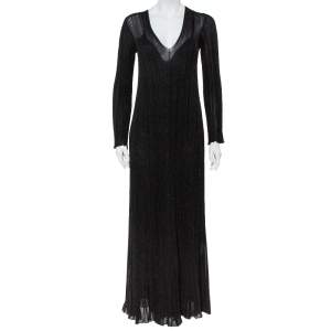Pre Owned Missoni Black Lurex Knit Maxi Dress M