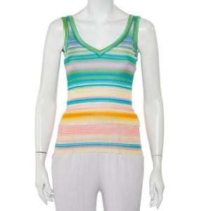 Pre Owned Missoni Multicolor Striped Knit Tank Top S