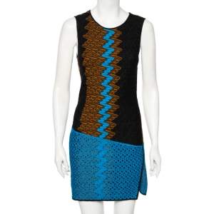 Pre Owned Missoni Multicolored Jacquard Knit Sleeveless Short Dress S 