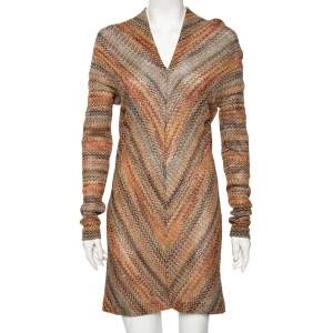 Pre Owned Missoni Multicolored Textured Lurex Knit Long Sleeve Dress M