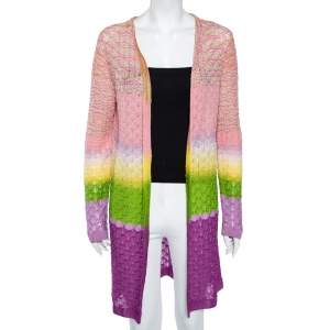 Missoni Multicolored Knit Open Front Cardigan M