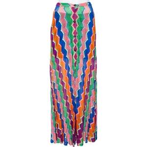 Pre Owned Missoni Multicolored Knit Buttoned Maxi Skirt S