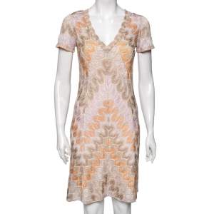 Pre Owned Missoni Multicolor Lurex Patterned Knit Shift Dress S