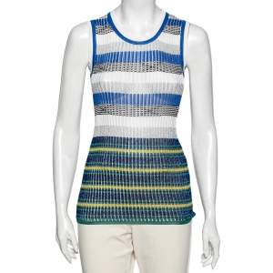 Pre Owned Missoni Multicolor and Metallic Lurex Patterned Knit Sleeveless Top M