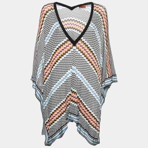 Pre Owned Missoni Multicolor Textured Knit Poncho Cover Up S