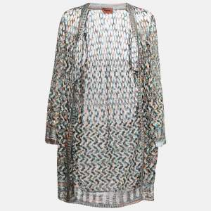 Pre Owned Missoni Multicolor Open Knit Long Sleeve Open Front Cardigan S