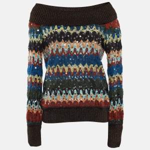 Pre Owned Missoni Multicolor Wool Sequined Sweater M