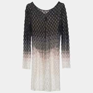 Pre Owned Missoni Multicolor Ombre Lurex Knit Long Sleeve Mini Dress M