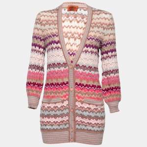 Missoni Multicolor Wool Knit Button Front Cardigan M