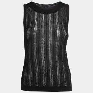 Missoni Black Textured Ribbed Knit Top S