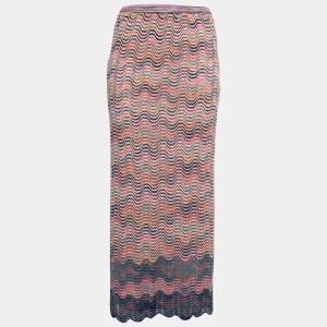 Missoni Multicolor Crochet Knit Maxi Skirt M