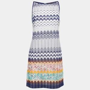 Missoni Multicolor Chevron Patterned Knit Mini Dress S