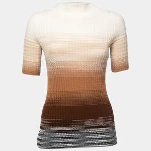 Missoni Cream/Brown Ombre Wool Knitted Top S